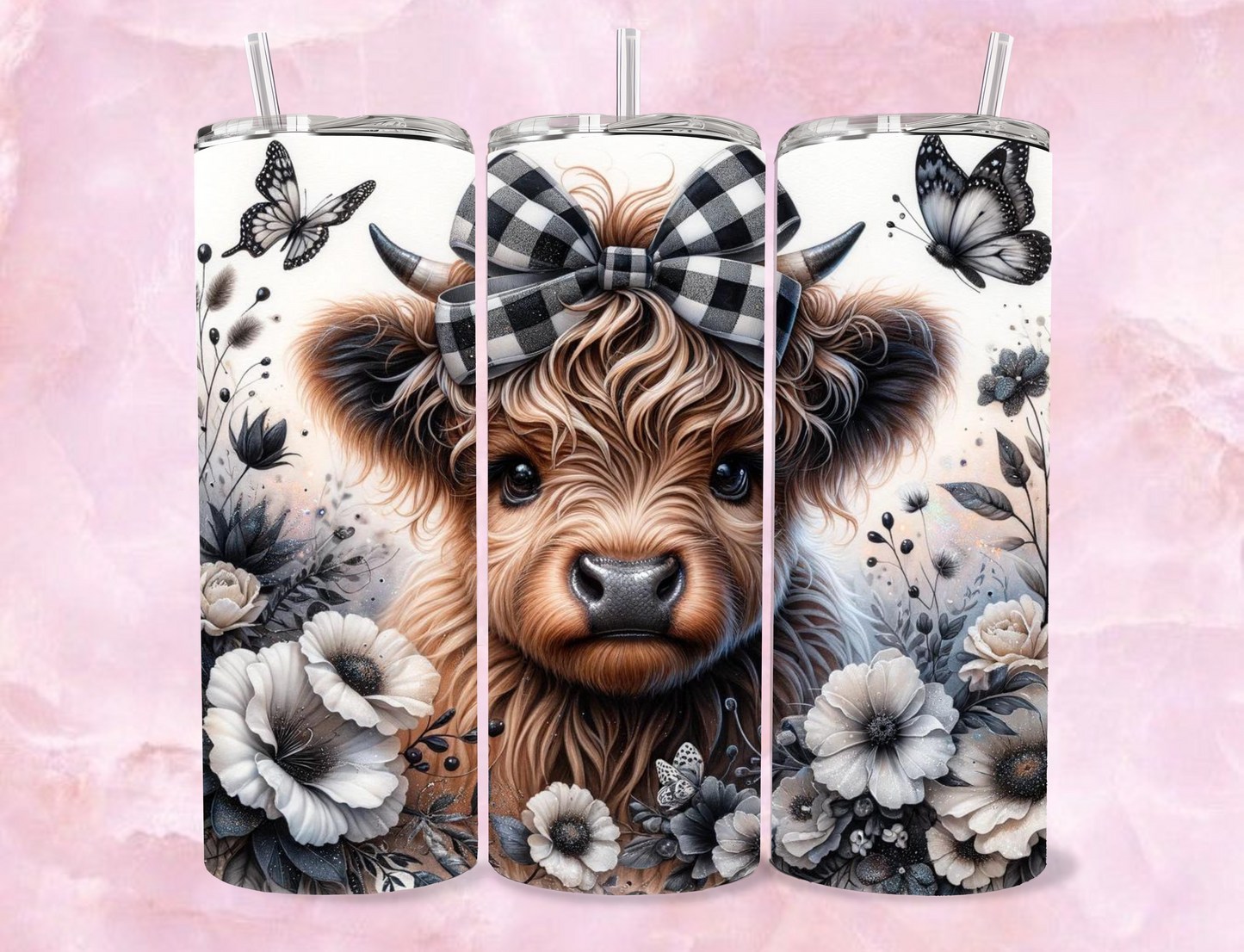 20oz Sublimation Tumbler - Highland Cow