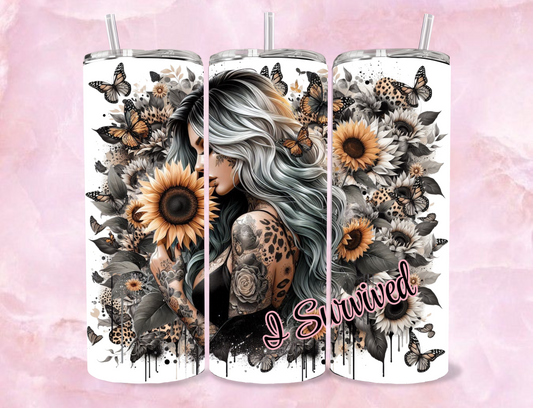 20oz Sublimation Tumbler - I Survived