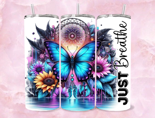 20oz Sublimation Tumbler - Just Breathe