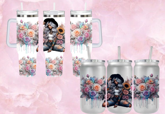 Bundle # Tattoo Girl Pastel Roses