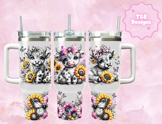 40oz Sublimation Tumbler - Highland Cow