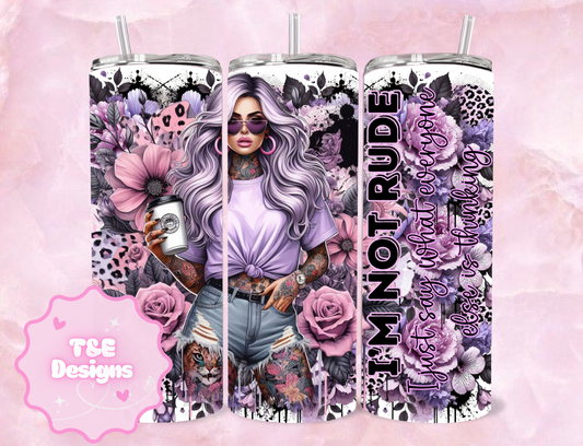 20oz Sublimation Tumbler - Im Not Rude