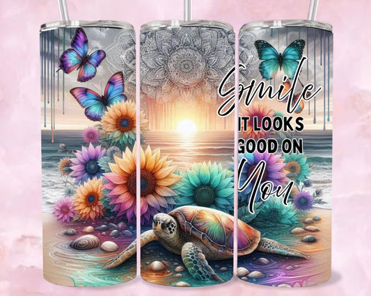 20oz Sublimation Tumbler - #smile it looks good on you
