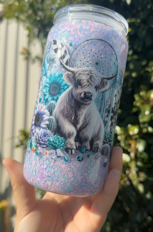 16oz Pre-made Glass Snowglobe - #highland