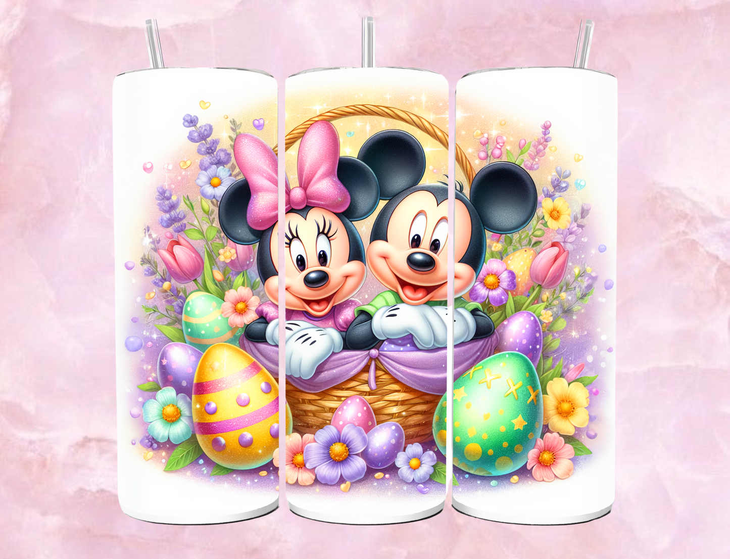 20oz Sublimation Tumbler - Minnie And Mickey Easter